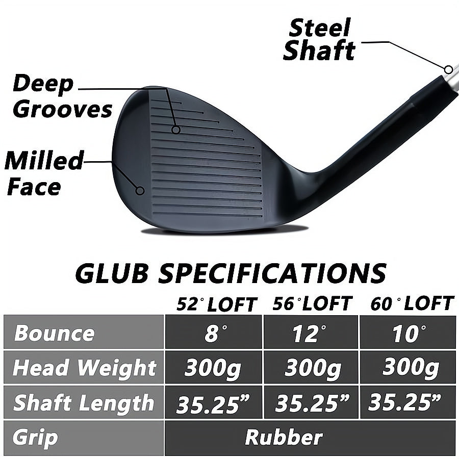 3 PCS Wedge Set or Individual Golf Wedges, Available in 52/ 56/60 degrees