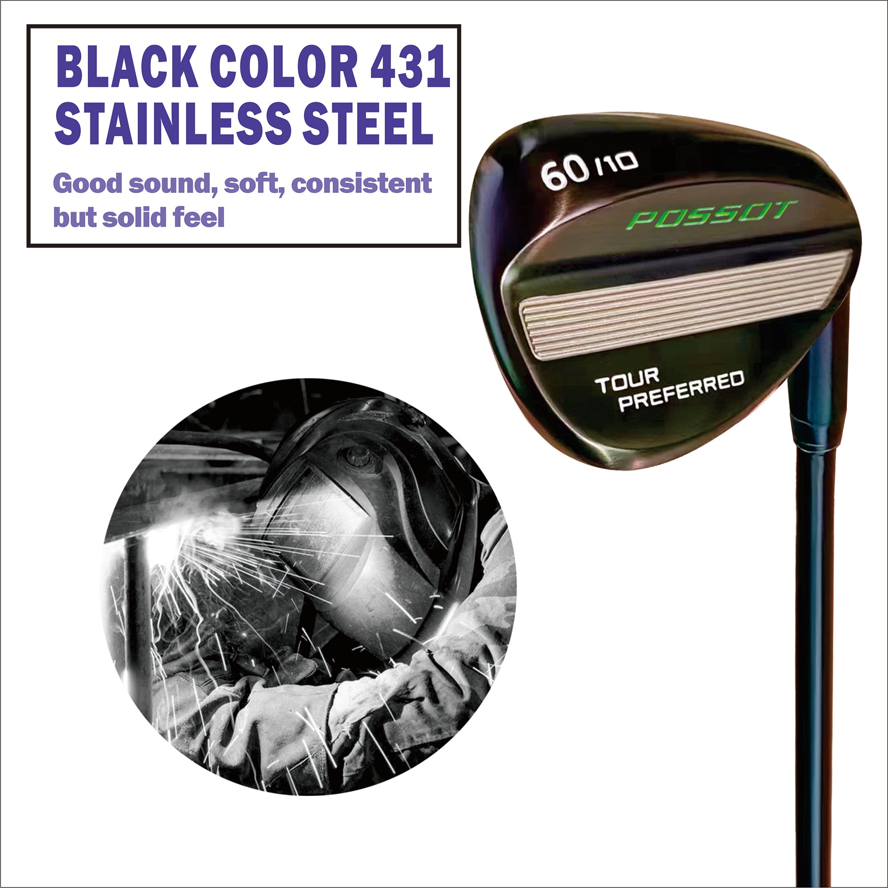 Golf Wedge Set, 52/56/60 Degree with Beautiful Black Colorful Finish